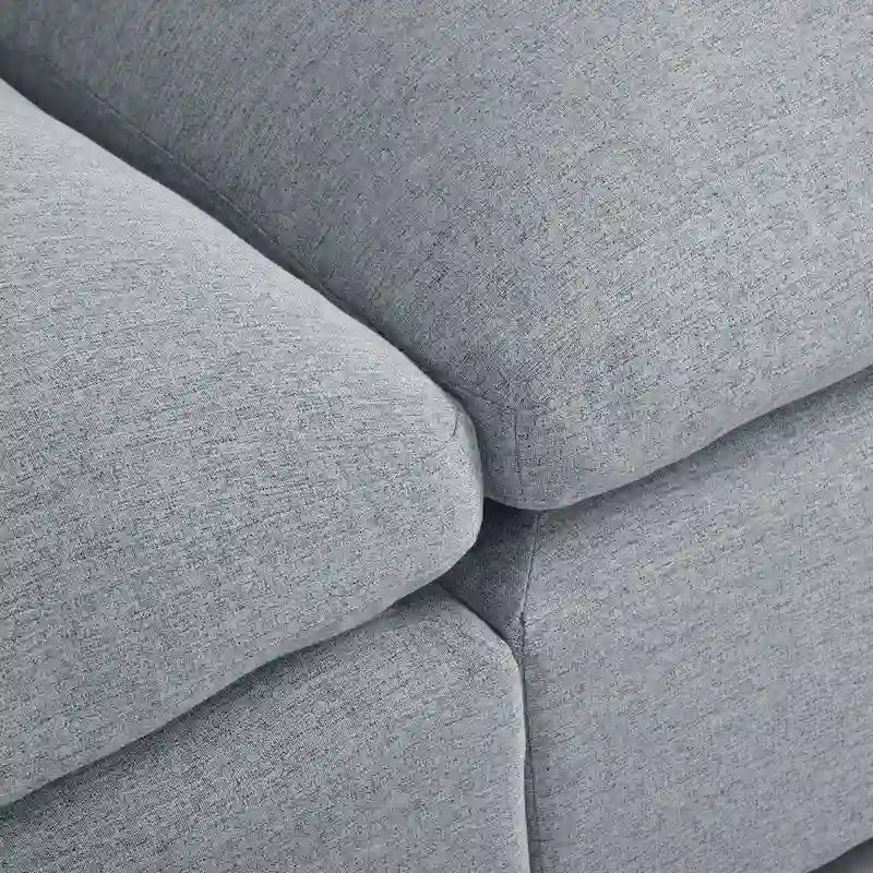 134.40 Modernes U-förmiges 6-Sitzer Ecksofa mit 2 großen Chaises, abnehmbaren Hockern und weichen Kissen