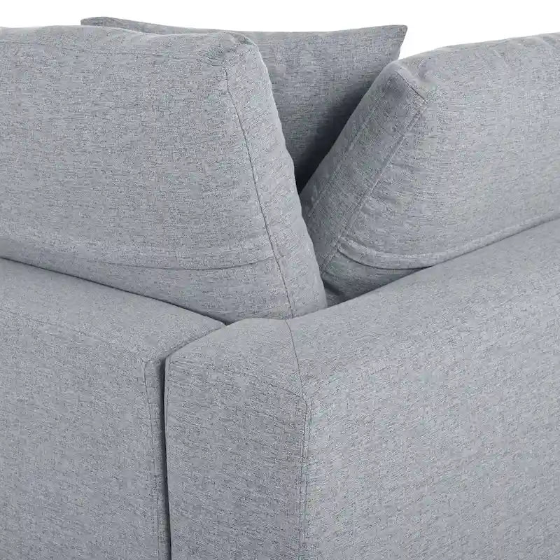 134.40 Modernes U-förmiges 6-Sitzer Ecksofa mit 2 großen Chaises, abnehmbaren Hockern und weichen Kissen