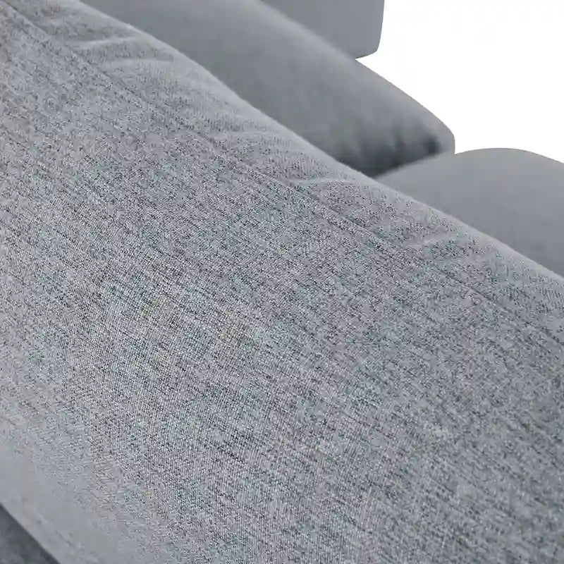 134.40 Modernes U-förmiges 6-Sitzer Ecksofa mit 2 großen Chaises, abnehmbaren Hockern und weichen Kissen