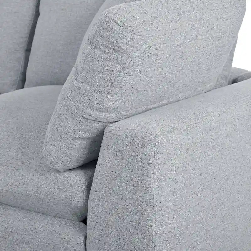 134.40 Modernes U-förmiges 6-Sitzer Ecksofa mit 2 großen Chaises, abnehmbaren Hockern und weichen Kissen