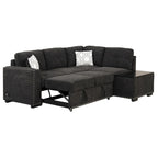83.8 L-förmiges 4-Sitzer Sektionalsofa mit Ausziehbett, Stauraum-Recamiere, USB-Anschlüssen, Steckdosen und Getränkehaltern