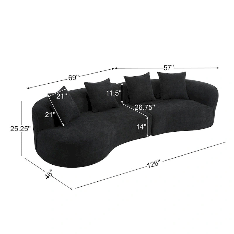 Christopher Knight Home - Linda Stoff-Ecksofa mit Rundung