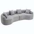 Luxuriöses Chenille-Stoffsofa, 4-Sitzer modulares geschwungenes Ecksofa