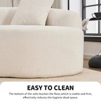 Luxuriöses Chenille-Stoffsofa, 4-Sitzer modulares geschwungenes Ecksofa