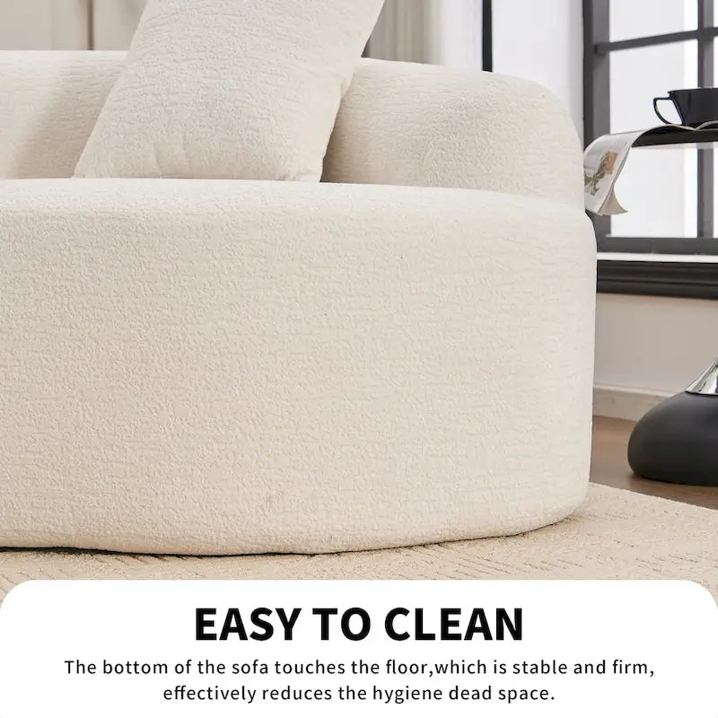 Luxuriöses Chenille-Stoffsofa, 4-Sitzer modulares geschwungenes Ecksofa