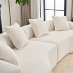 Luxuriöses Chenille-Stoffsofa, 4-Sitzer modulares geschwungenes Ecksofa