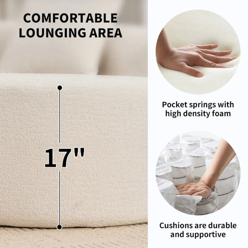 Luxuriöses Chenille-Stoffsofa, 4-Sitzer modulares geschwungenes Ecksofa