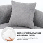 Luxuriöses Chenille-Stoffsofa, 4-Sitzer modulares geschwungenes Ecksofa