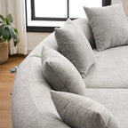 Luxuriöses Chenille-Stoffsofa, 4-Sitzer modulares geschwungenes Ecksofa
