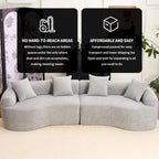 Luxuriöses Chenille-Stoffsofa, 4-Sitzer modulares geschwungenes Ecksofa