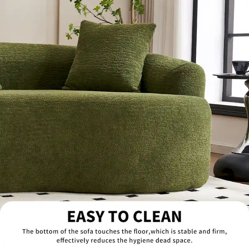 Luxuriöses Chenille-Stoffsofa, 4-Sitzer modulares geschwungenes Ecksofa
