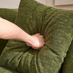 Luxuriöses Chenille-Stoffsofa, 4-Sitzer modulares geschwungenes Ecksofa