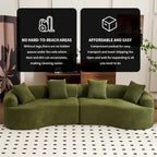 Luxuriöses Chenille-Stoffsofa, 4-Sitzer modulares geschwungenes Ecksofa
