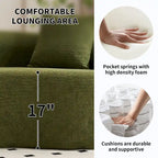 Luxuriöses Chenille-Stoffsofa, 4-Sitzer modulares geschwungenes Ecksofa