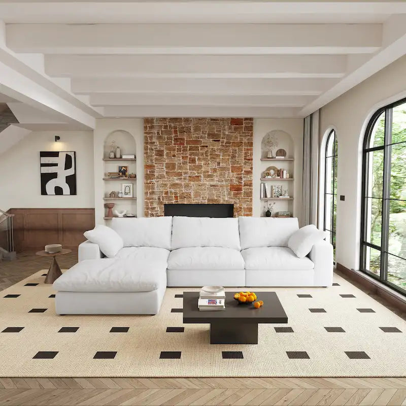 Großes modulares Cloud-Sofa Daunensofa als Schlafsofa für Wohnzimmer