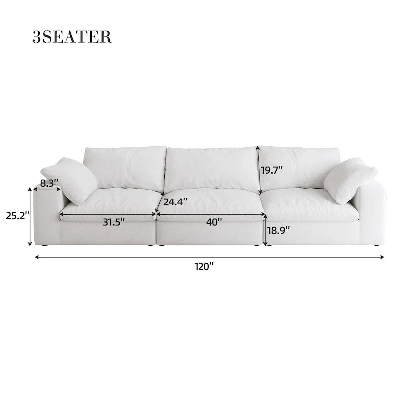 Großes modulares Cloud-Sofa Daunensofa als Schlafsofa für Wohnzimmer