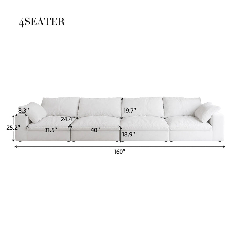 Großes modulares Cloud-Sofa Daunensofa als Schlafsofa für Wohnzimmer
