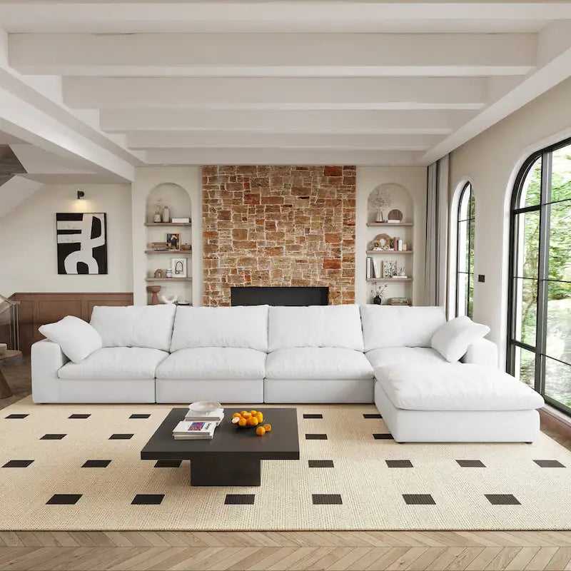 Großes modulares Cloud-Sofa Daunensofa als Schlafsofa für Wohnzimmer