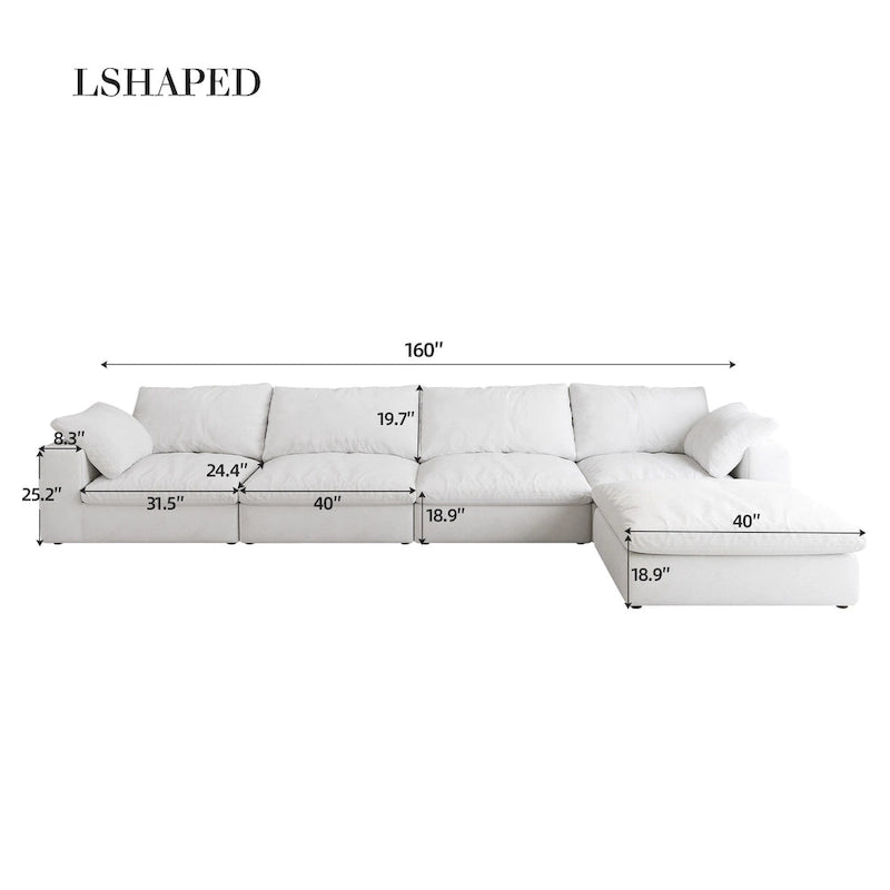 Großes modulares Cloud-Sofa Daunensofa als Schlafsofa für Wohnzimmer