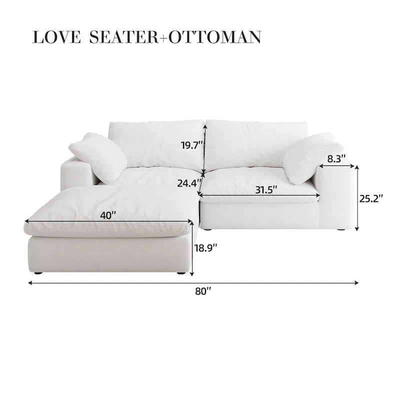 Großes modulares Cloud-Sofa Daunensofa als Schlafsofa für Wohnzimmer