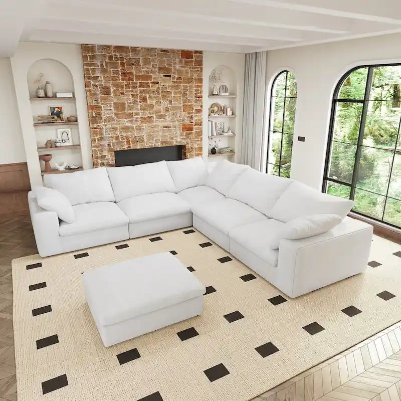 Großes modulares Cloud-Sofa Daunensofa als Schlafsofa für Wohnzimmer