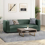 Grünes PU 3-Sitzer Sofa 203 cm Tuxedo Design Zeitgenössische Beine aus Birkenholz