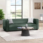 Grünes PU 3-Sitzer Sofa 203 cm Tuxedo Design Zeitgenössische Beine aus Birkenholz