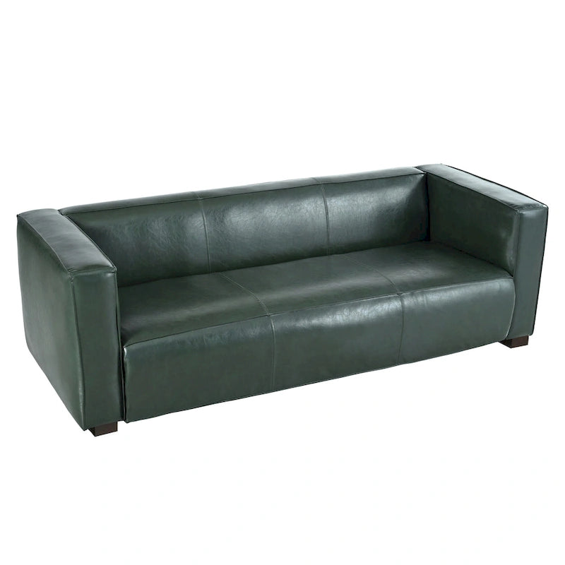 Grünes PU 3-Sitzer Sofa 203 cm Tuxedo Design Zeitgenössische Beine aus Birkenholz
