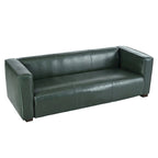 Grünes PU 3-Sitzer Sofa 203 cm Tuxedo Design Zeitgenössische Beine aus Birkenholz