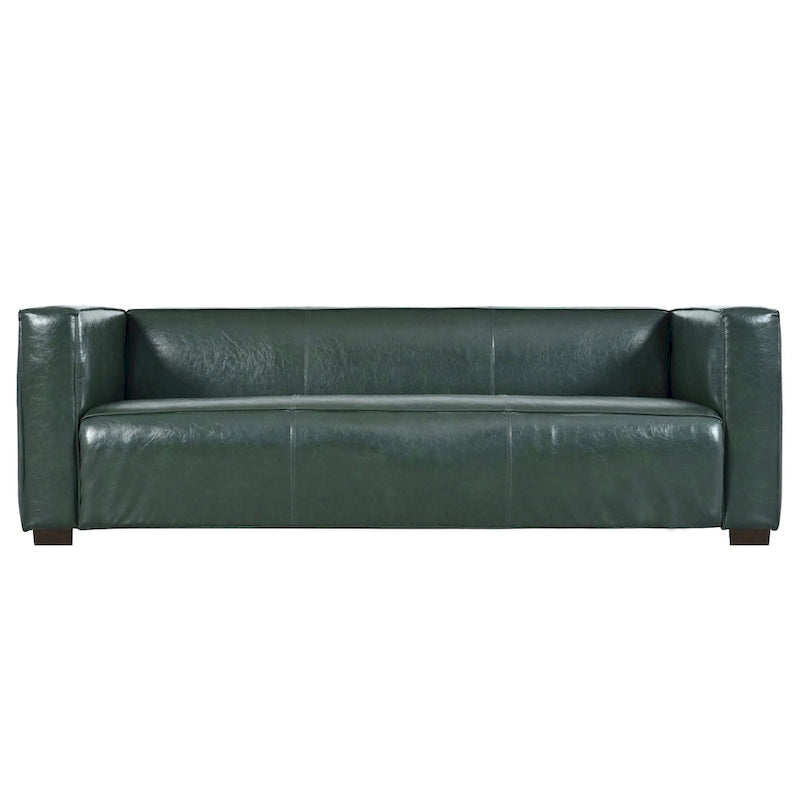 Grünes PU 3-Sitzer Sofa 203 cm Tuxedo Design Zeitgenössische Beine aus Birkenholz