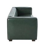 Grünes PU 3-Sitzer Sofa 203 cm Tuxedo Design Zeitgenössische Beine aus Birkenholz