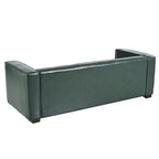 Grünes PU 3-Sitzer Sofa 203 cm Tuxedo Design Zeitgenössische Beine aus Birkenholz