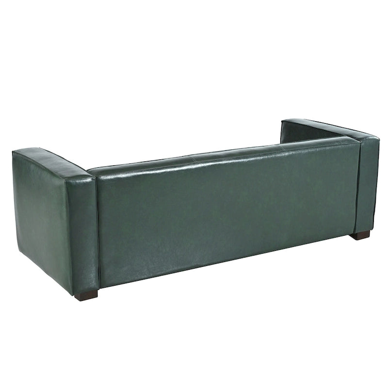 Grünes PU 3-Sitzer Sofa 203 cm Tuxedo Design Zeitgenössische Beine aus Birkenholz