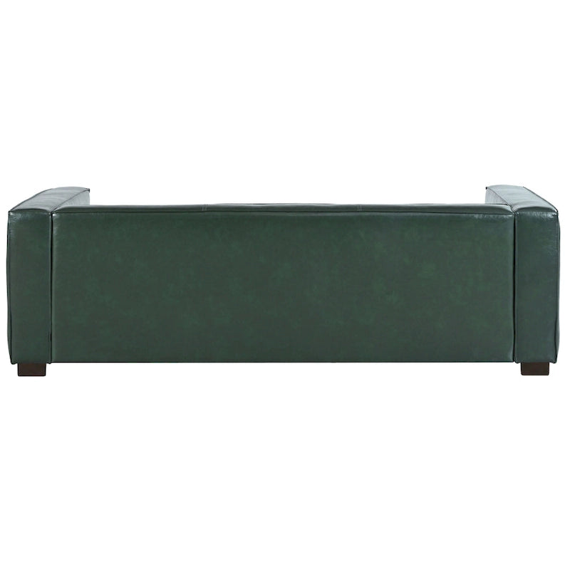 Grünes PU 3-Sitzer Sofa 203 cm Tuxedo Design Zeitgenössische Beine aus Birkenholz