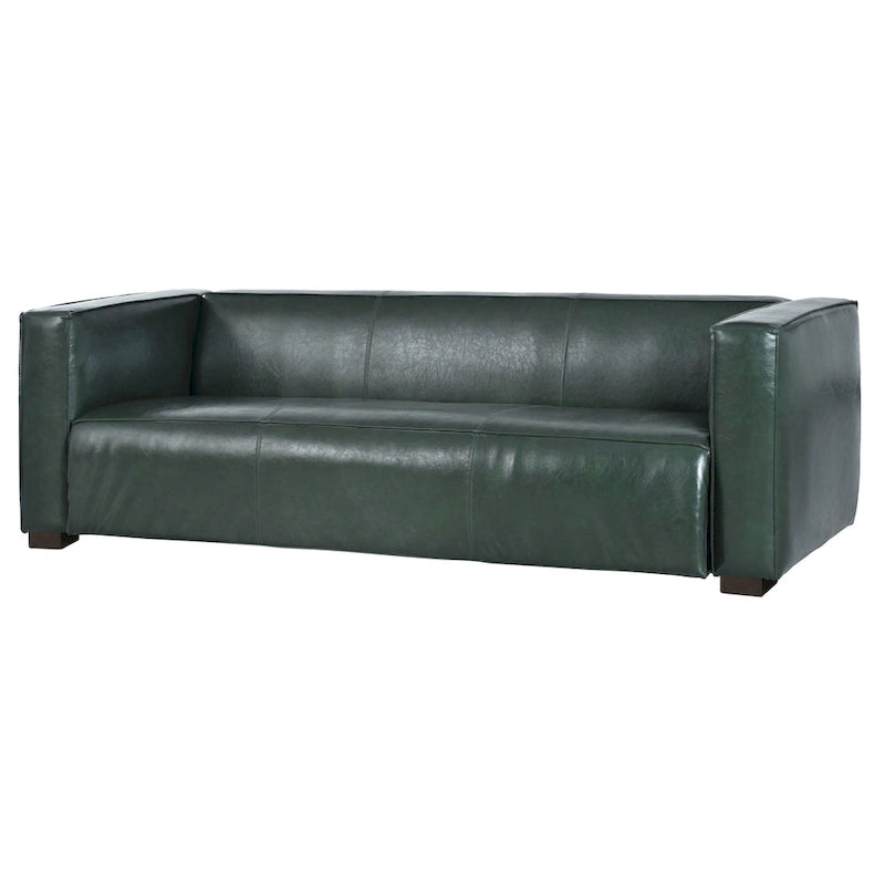 Grünes PU 3-Sitzer Sofa 203 cm Tuxedo Design Zeitgenössische Beine aus Birkenholz