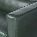 Grünes PU 3-Sitzer Sofa 203 cm Tuxedo Design Zeitgenössische Beine aus Birkenholz