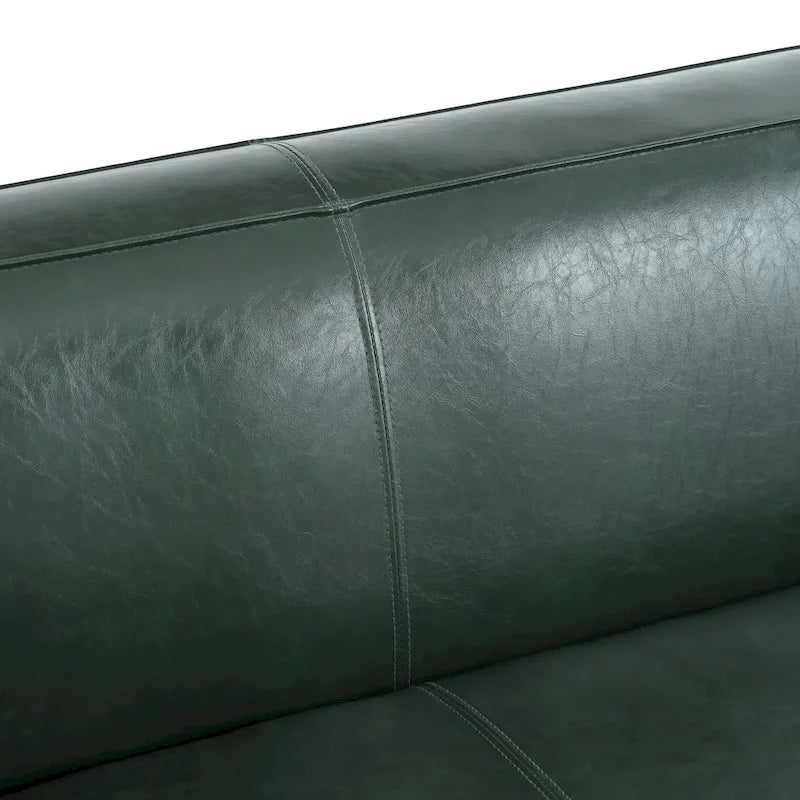 Grünes PU 3-Sitzer Sofa 203 cm Tuxedo Design Zeitgenössische Beine aus Birkenholz