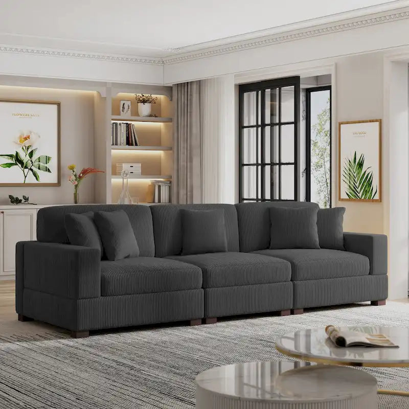 Modernes, überdimensioniertes, modulares Sofa-Set mit Kissen