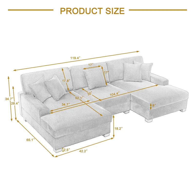 Modernes, überdimensioniertes, modulares Sofa-Set mit Kissen