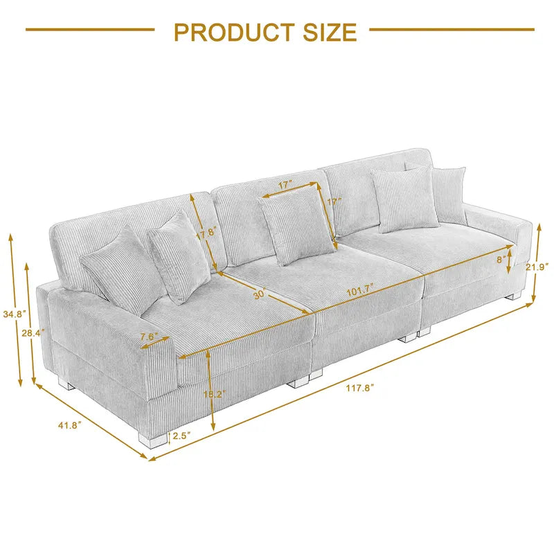 Modernes, überdimensioniertes, modulares Sofa-Set mit Kissen