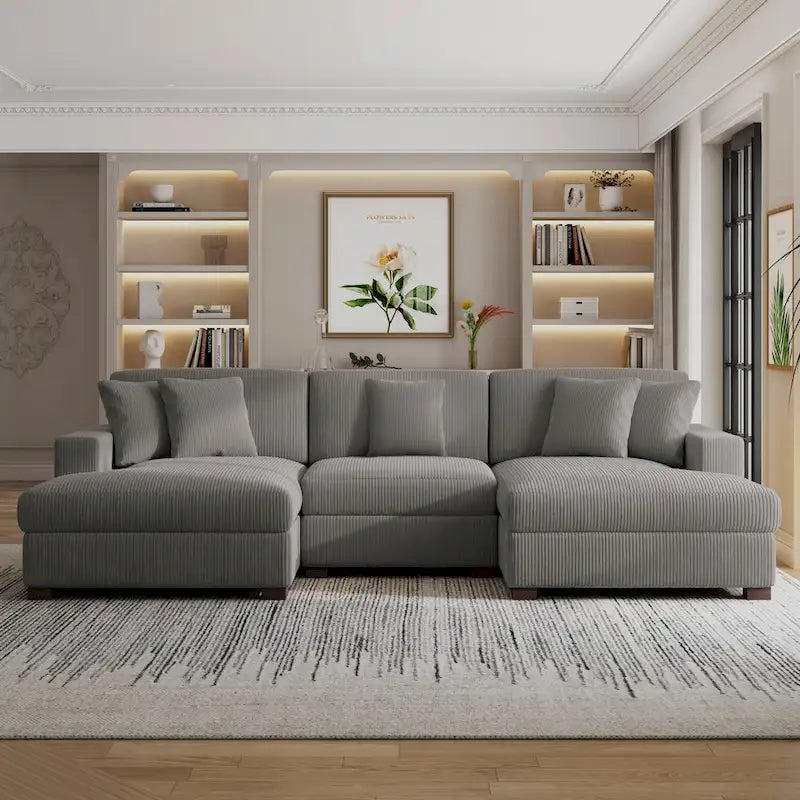 Modernes, überdimensioniertes, modulares Sofa-Set mit Kissen