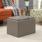 Breighton Home Luxe Comfort Storage Ottoman with Reversible Tray Top Lid