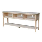 Concepts TV Stand for TVs up to 80" Light Brown - International Concepts: Solid Wood, Unfinished