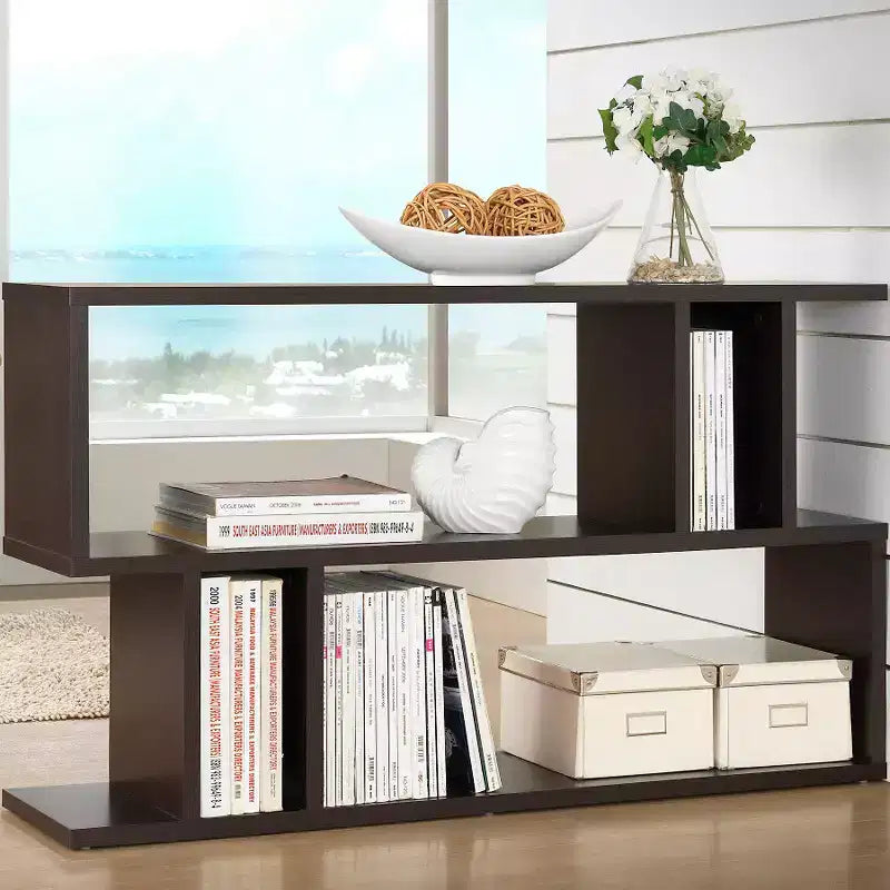 69,85 cm 2-stöckiges modernes Bücherregal Dunkelbraun