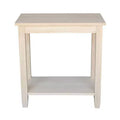 Solano Accent Table - International Concepts: Durable Parawood, Rectangle, Shelf Storage
