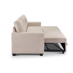 Gestepptes Ecksofa mit Récamiere und Schlaffunktion mit Stauraum
