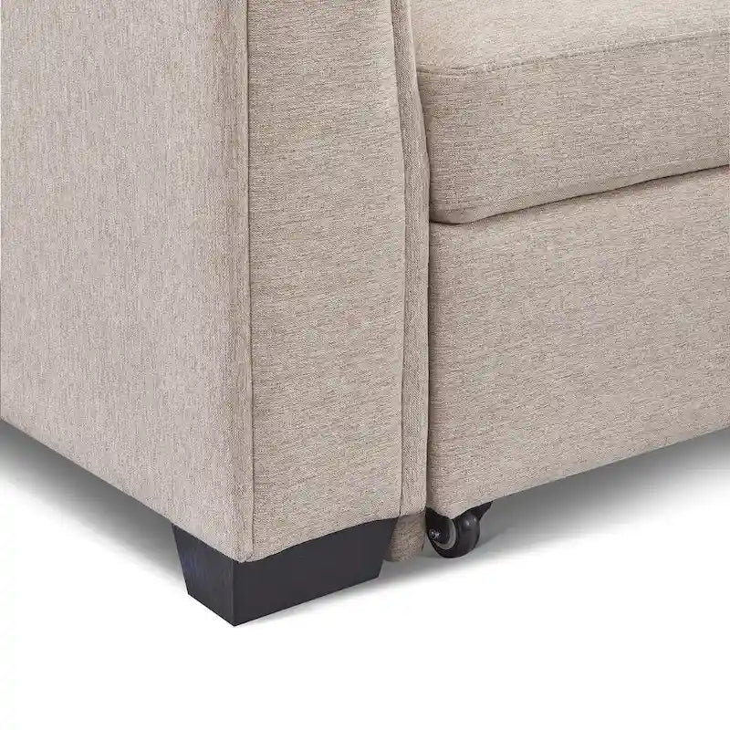 Gestepptes Ecksofa mit Récamiere und Schlaffunktion mit Stauraum