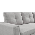 Gestepptes Ecksofa mit Récamiere und Schlaffunktion mit Stauraum