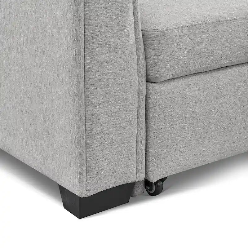 Gestepptes Ecksofa mit Récamiere und Schlaffunktion mit Stauraum