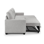 Gestepptes Ecksofa mit Récamiere und Schlaffunktion mit Stauraum